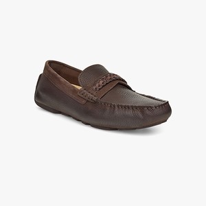 Ugg Henrick Leather Braid Men Moccasins Brown (0215KIWQV)